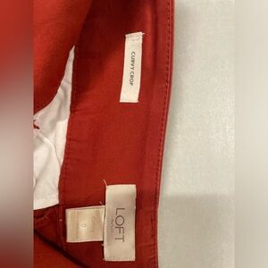 Loft rust orange cropped dress pants
